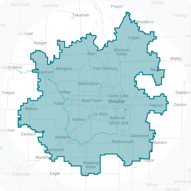 Map of areas Apex services